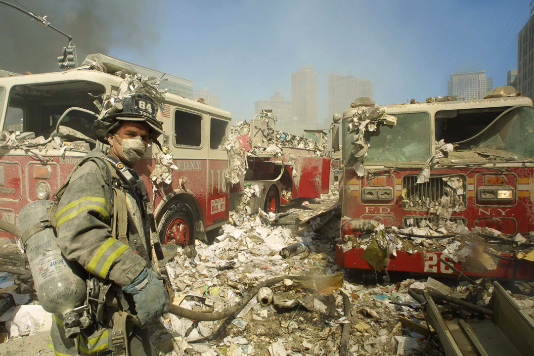 Fire Apparatus destroyed from tower collapses