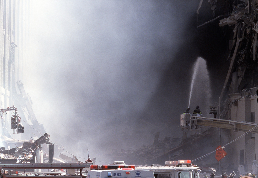 Firefighters struggle to contain fires on Vesey St.