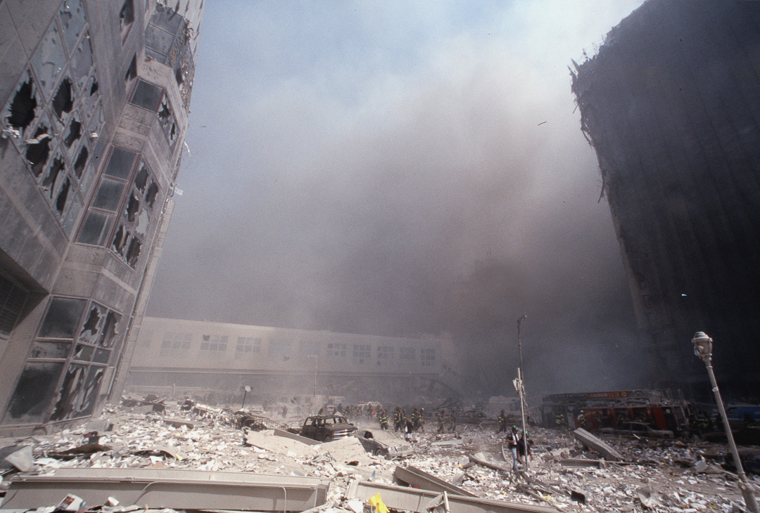 West St. after both towers collapse