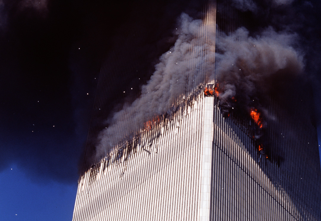 South Tower of WTC on fire