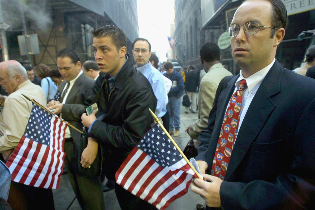 Workers return to their jobs in the Financial District after 9/11