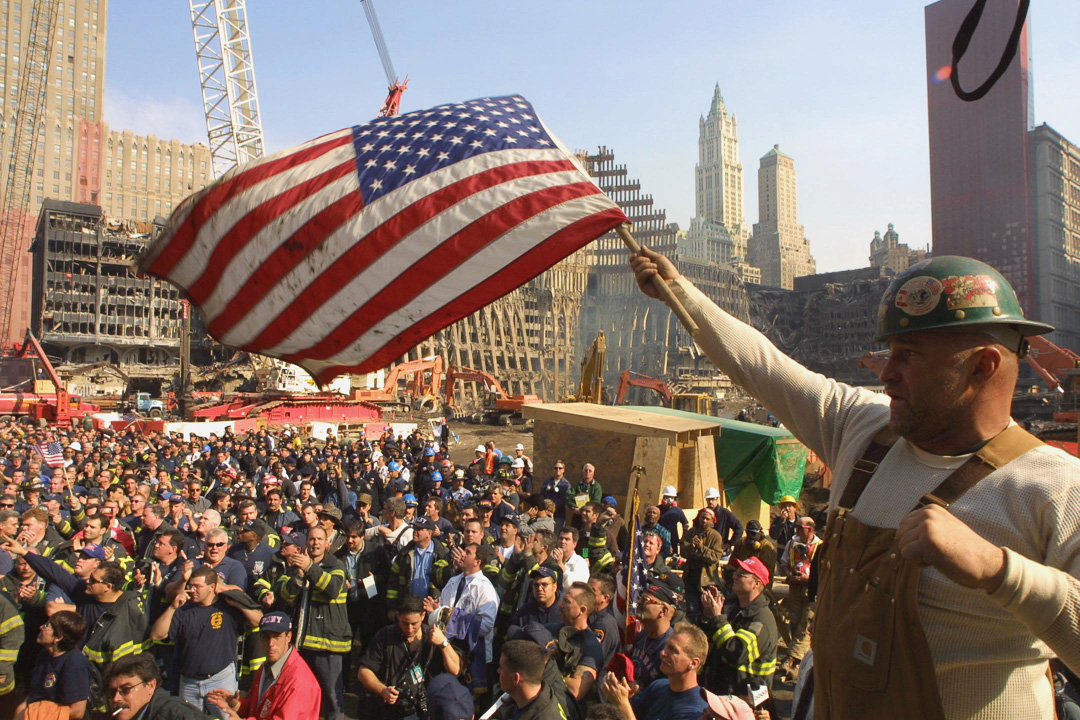 Firefighters rally and demonstrate over cutbacks in force at Ground Zero