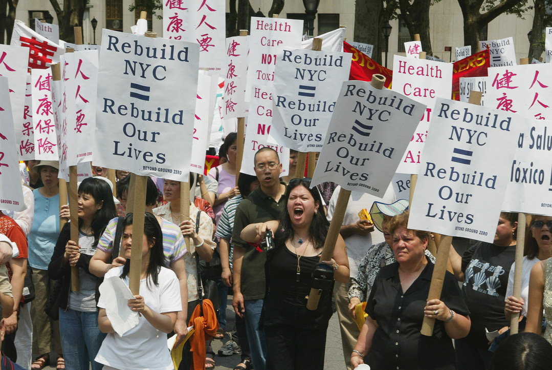 Downtown residents and workers demonstrate against FEMA