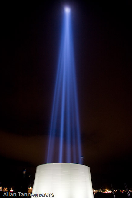 Yoko Ono, along with Ringo Starr and Olivia Harrison, dedicates the Imagine Peace Tower on Videy Island. A reception at the Art Museum of Reykjavik followed.///