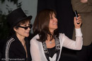 Yoko Ono, along with Ringo Starr and Olivia Harrison, dedicates the Imagine Peace Tower on Videy Island. A reception at the Art Museum of Reykjavik followed.///Reception